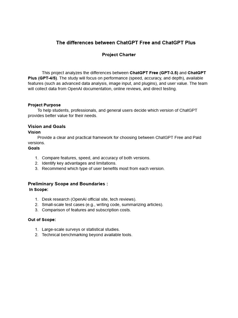 Project Charter | PDF | Data Analysis | Information Science
