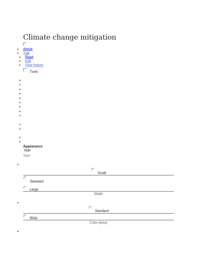 Climate Change Mitigation Wiki | PDF | Climate Change Mitigation ...