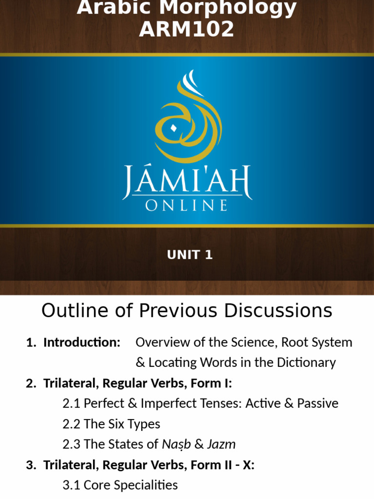 ARM 102 Unit 1 Waw - Ya First Root 2 | PDF | Grammatical Tense ...