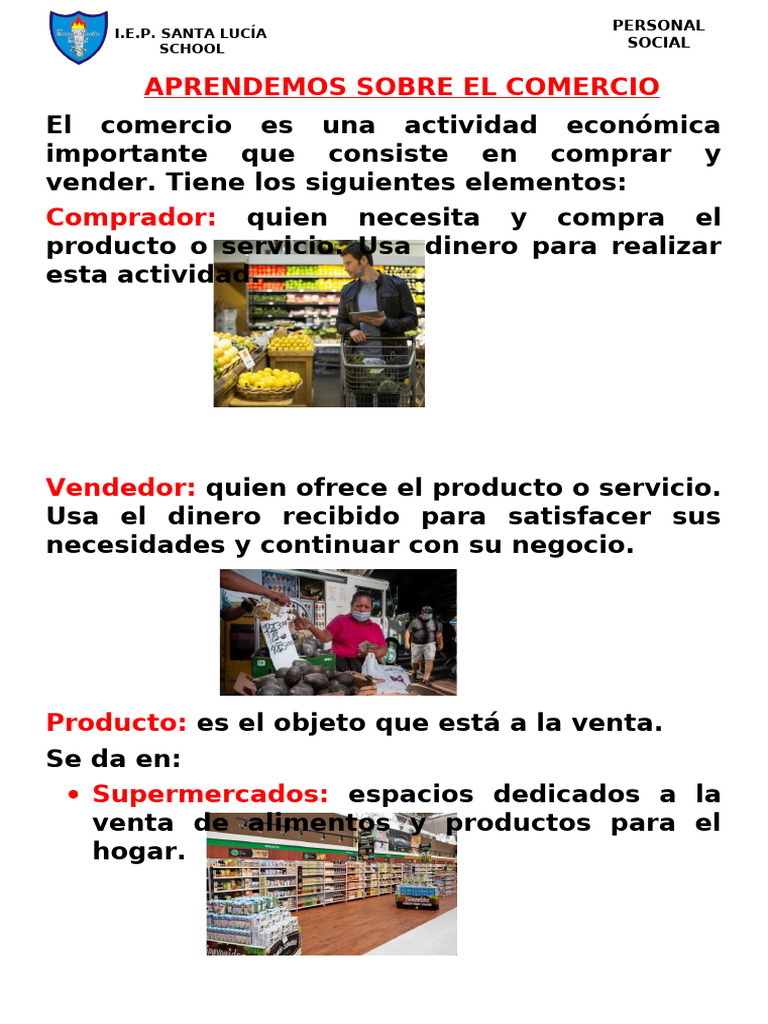 Aprendiendo sobre el Comercio Escolar | PDF