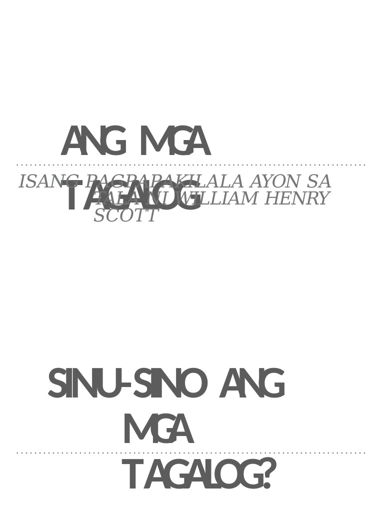 Ang Mga Tagalog (Copy) | PDF