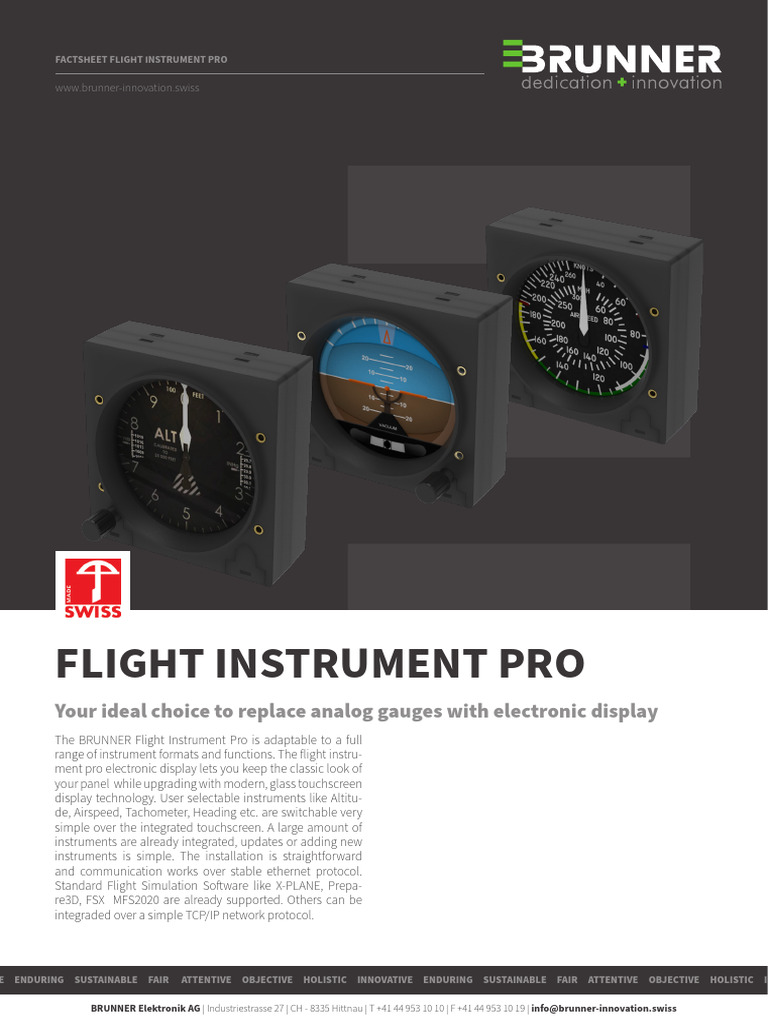 BRUNNER Flight Instrument Pro Overview | PDF | Computing | Computer ...
