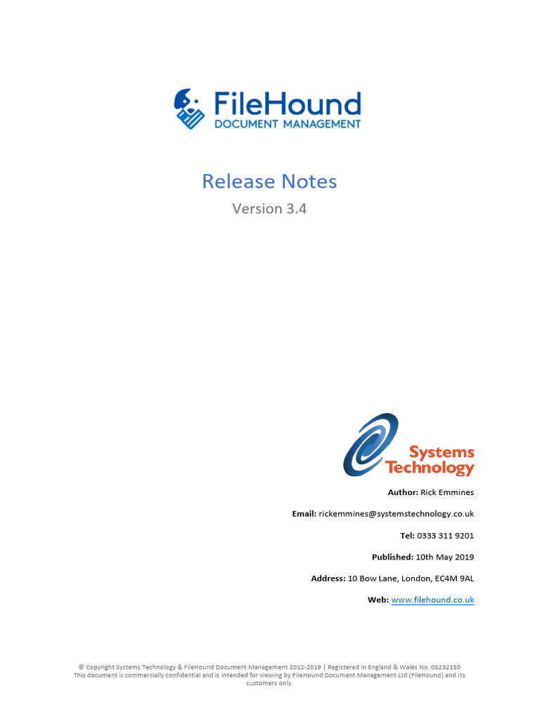 FileHound Document Management 3.4 Release Notes | PDF | Computer File ...