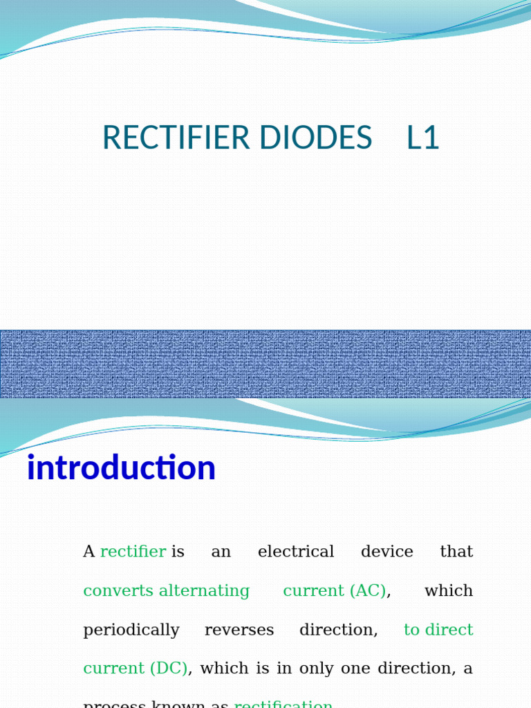 Diode Rectifiers L1 | PDF | Rectifier | Diode