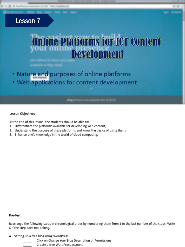 Online Platforms for ICT Content Creation | PDF | Blog | Word Press