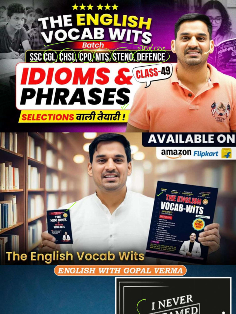 The English Vocab Wits Batch Class 49 by Gopal Verma Sir Compressed | PDF