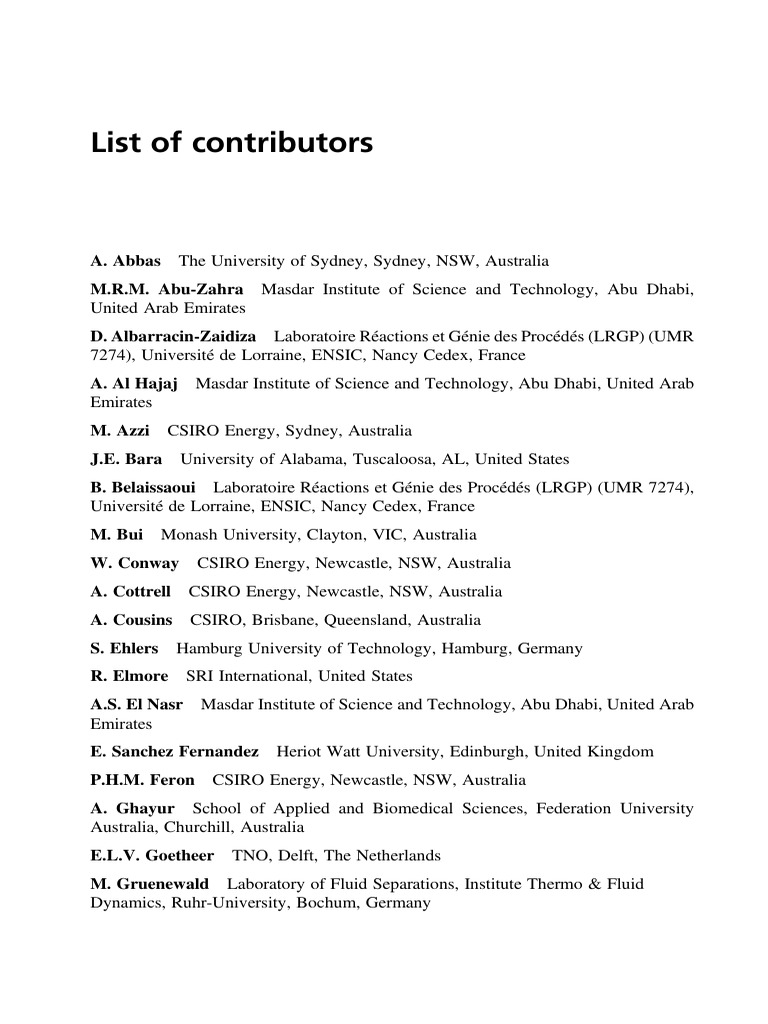 Contributors to Global Research Network | PDF | Physical Sciences ...