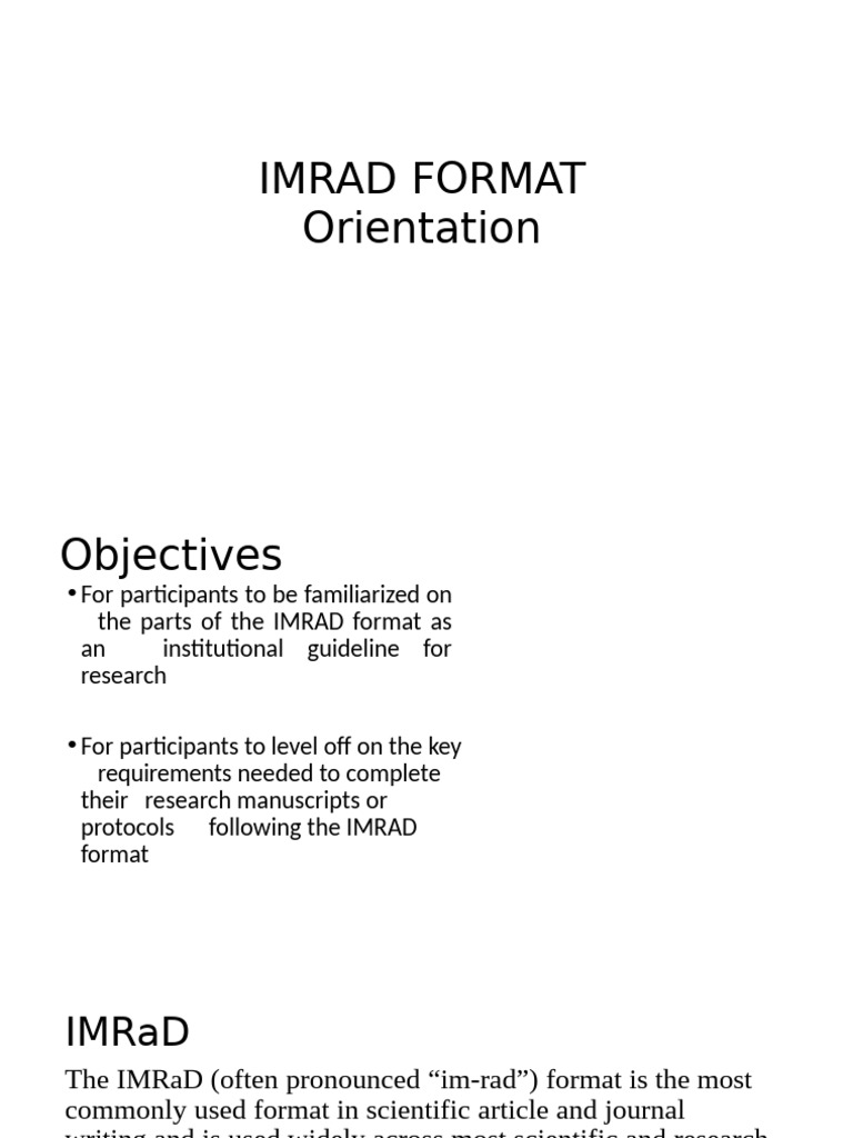 Ub Imrad Format | PDF | Methodology | Science