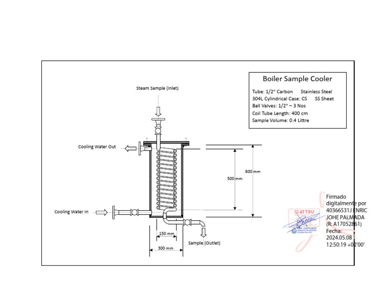 Boiler Sample Cooler Specifications | PDF