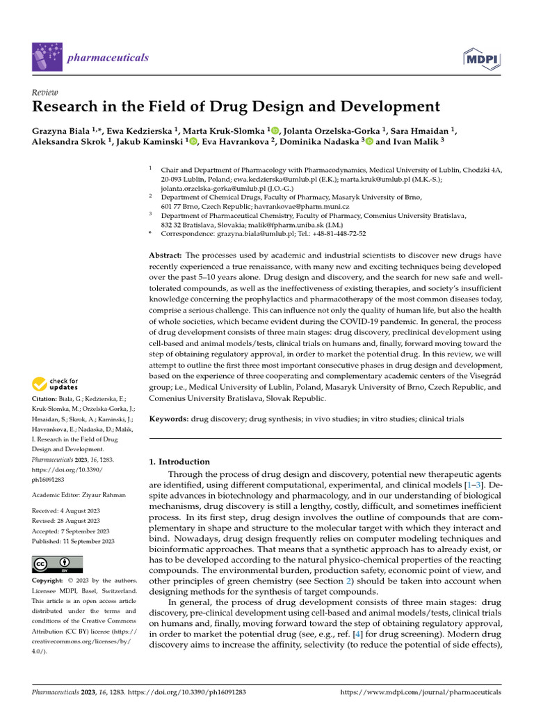 Drug Design and Development Insights | PDF | Chemistry | Green Chemistry
