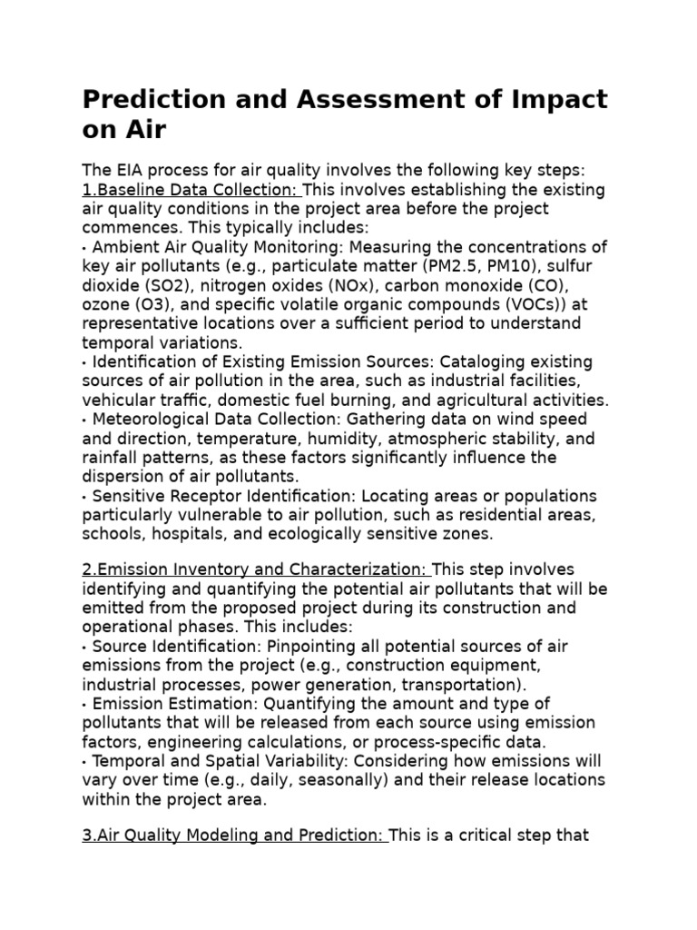 Air Quality Impact Assessment Process | PDF | Air Pollution ...