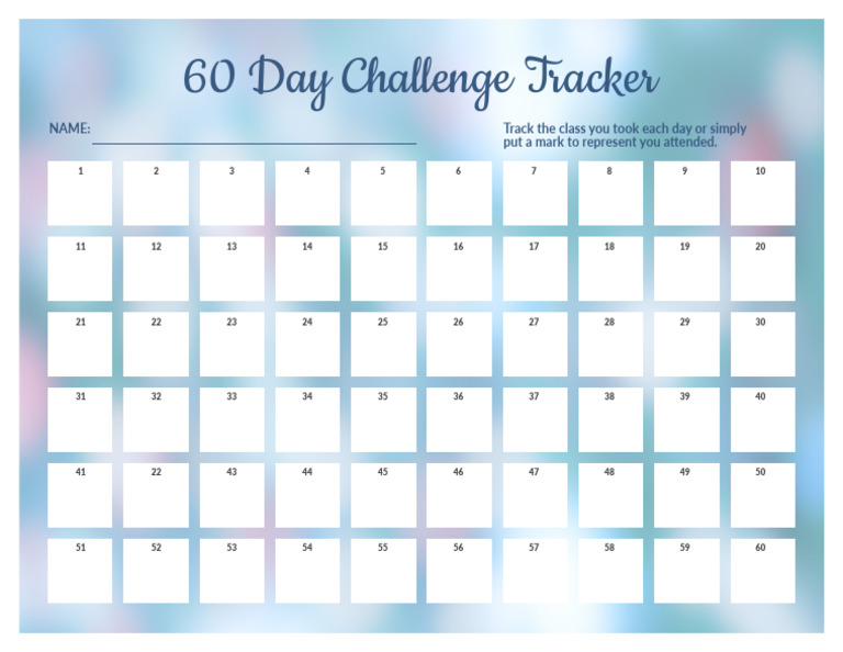 60 Day Challenge Attendance Log | PDF
