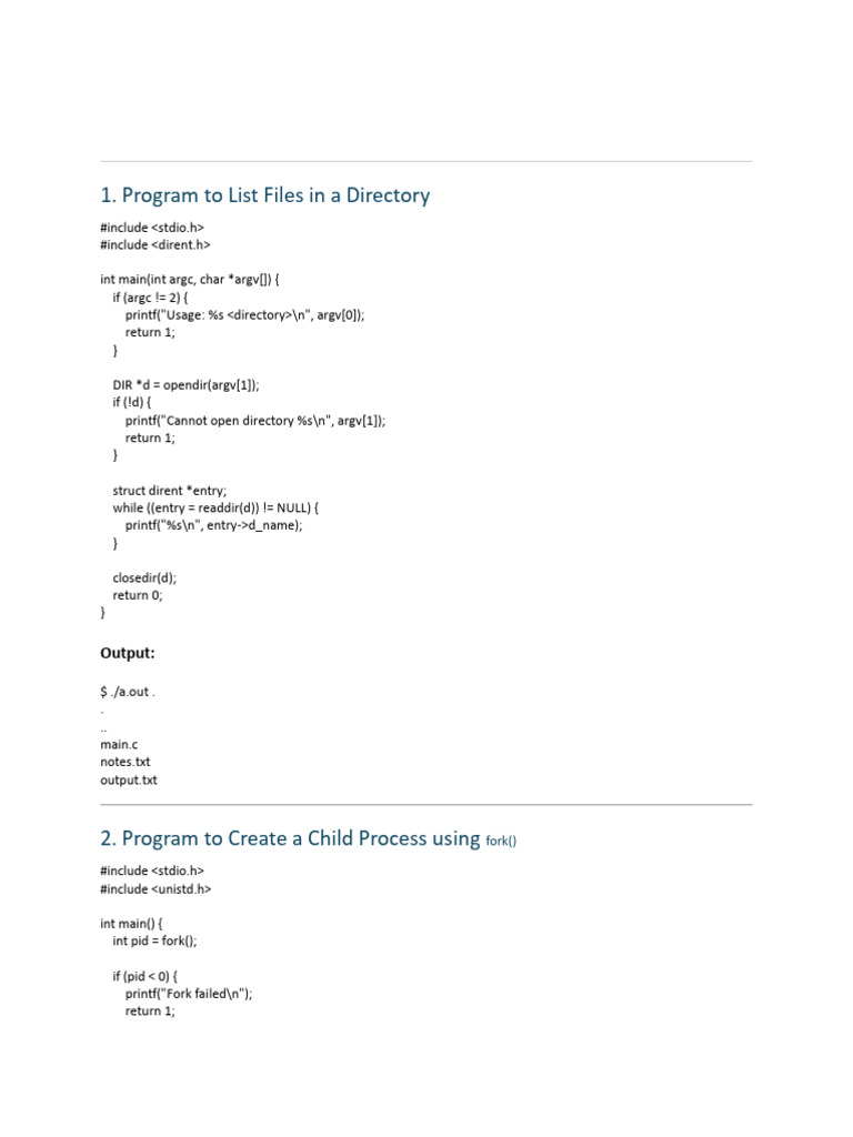 C Programs for OS Concepts and Scheduling | PDF | Computer Science ...