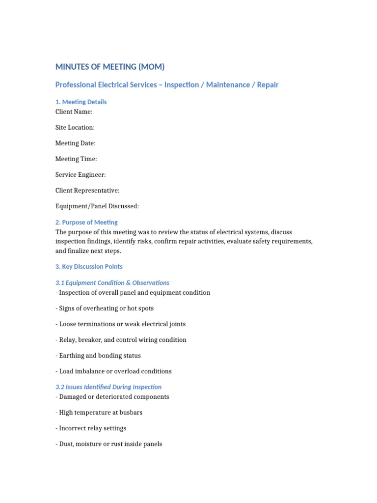 MOM Electrical Services Professional | PDF | Relay | Electrical Wiring