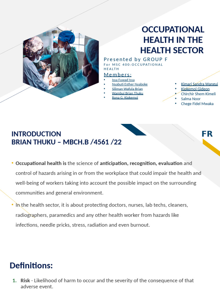 Occupational Health Risks in Healthcare | PDF | Hazards | Personal ...
