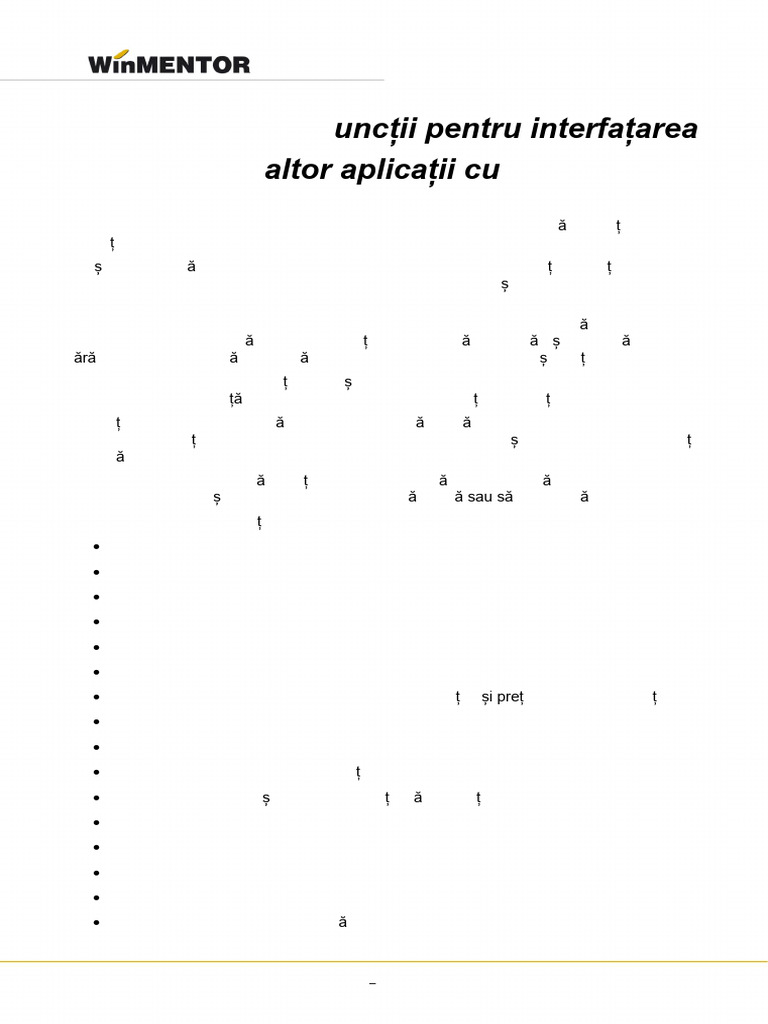 Functii Pentru Interfatarea Cu WinMENTOR | PDF