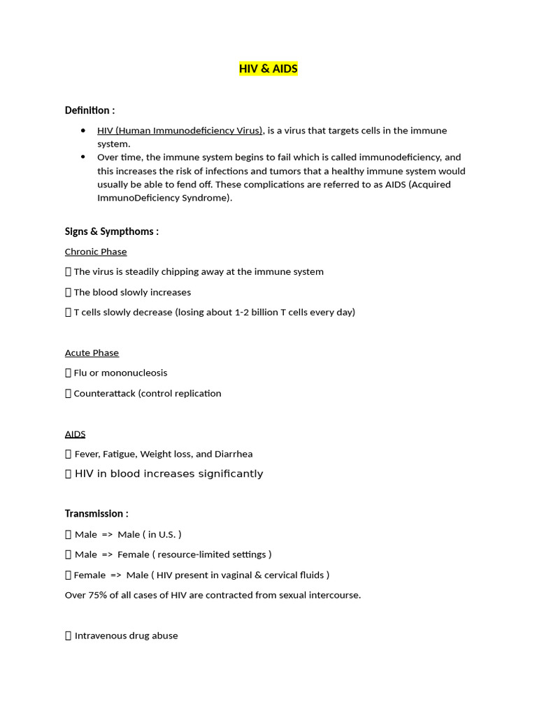 Hiv & Aids | PDF
