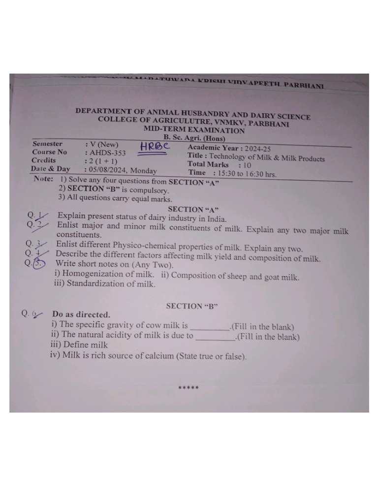 5th Semester Mid Term Pyqp 2024-25 | PDF