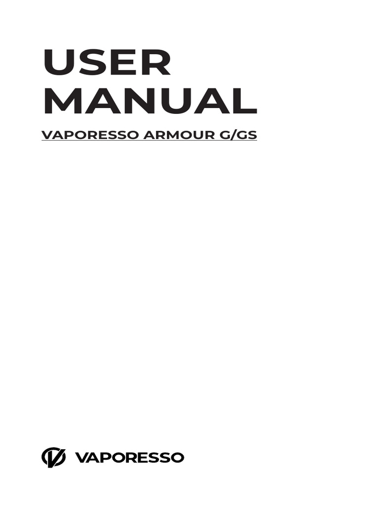vaporesso armour g manual ARMOUR G & GS