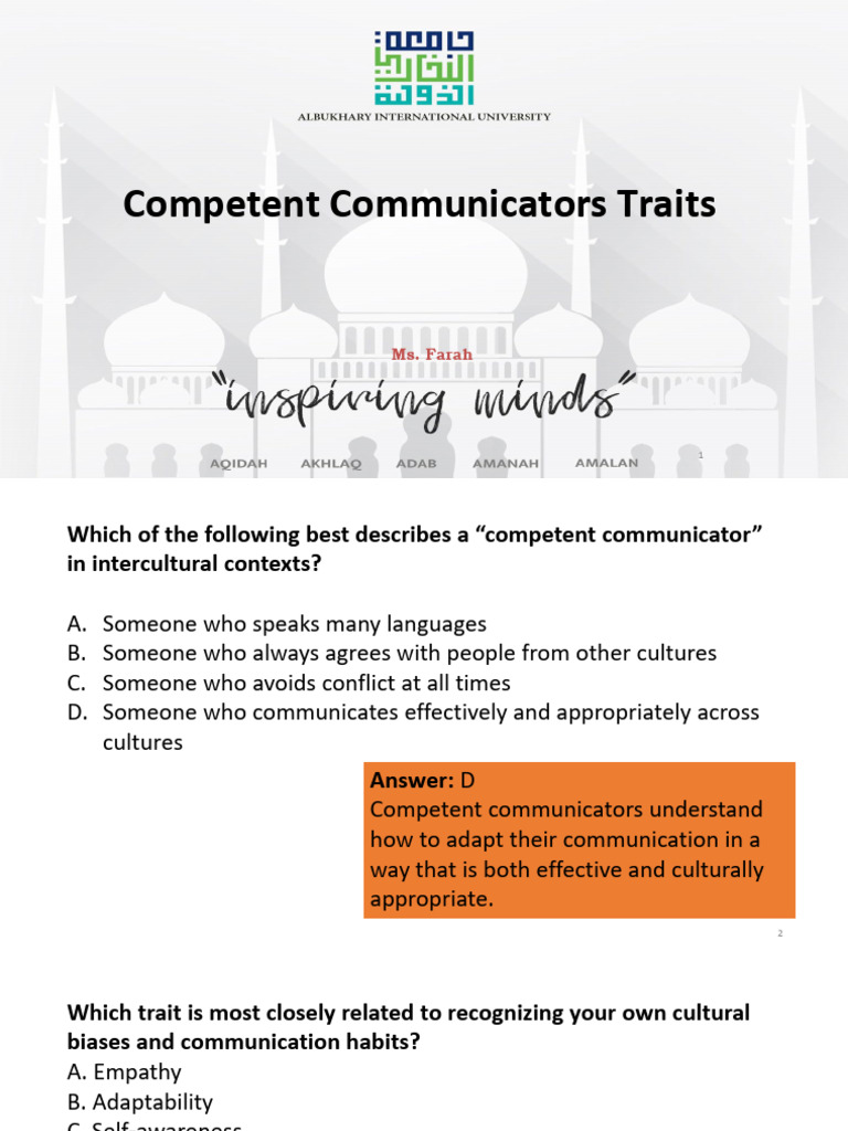 Chapter 4 Competent Communicators Traits | PDF | Cross Cultural ...