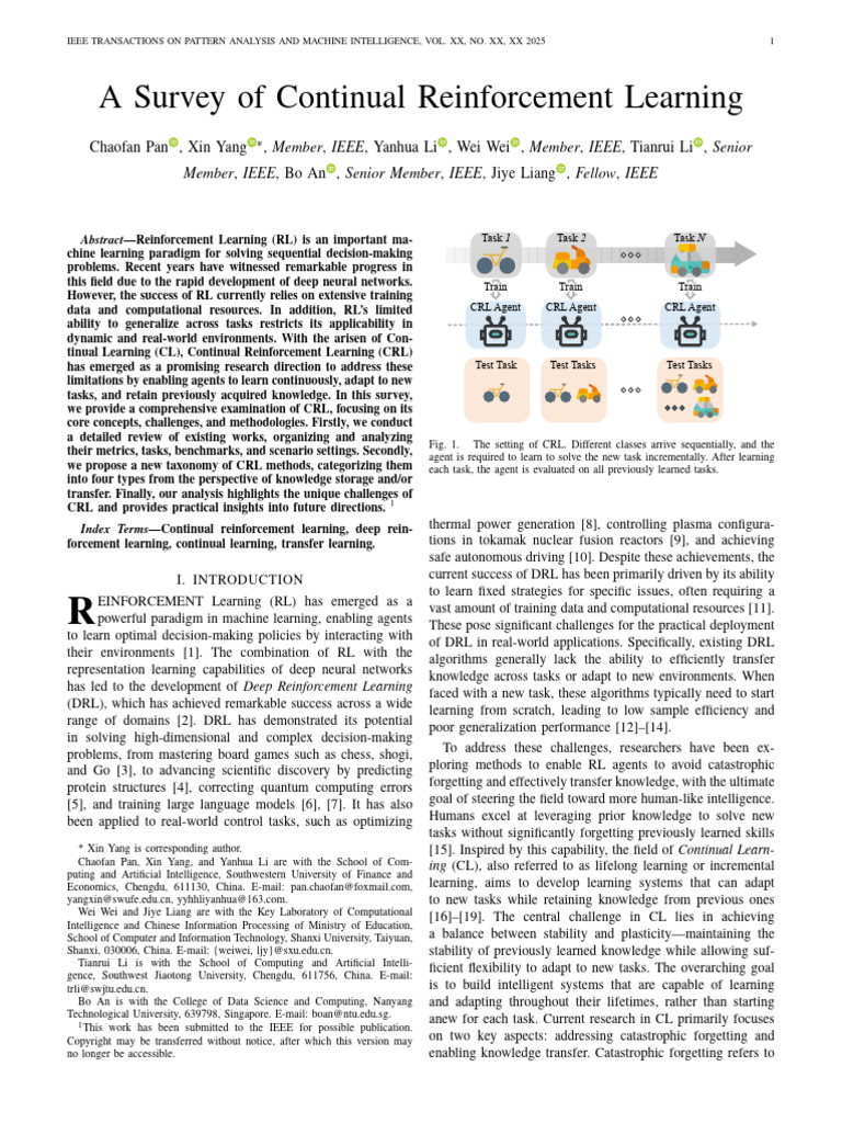 A Survey of Continual Reinforcement Learning | PDF | Cognitive Science ...