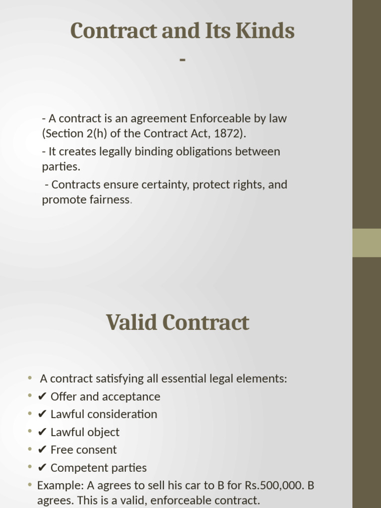 Contrac & Its Kinds | PDF