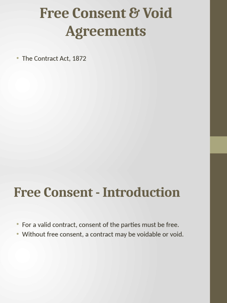 Understanding Free Consent & Void Contracts | PDF | Fraud ...