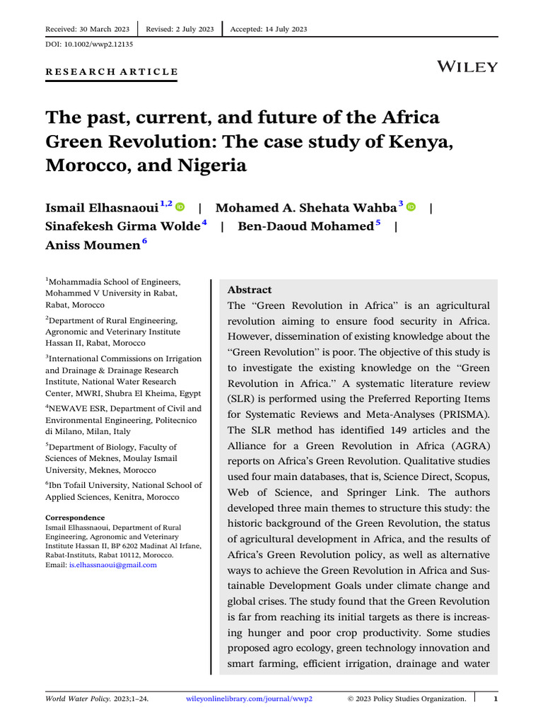 Green Revolution in Africa | PDF | Agriculture | Green Revolution