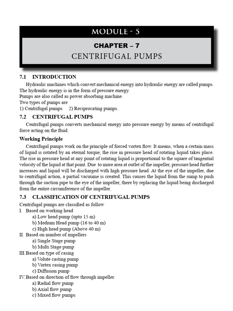 Centrifugal Pumps: Principles & Types | PDF | Pump | Mechanics