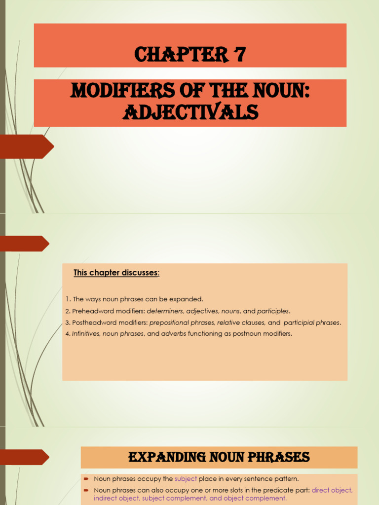 Expanding Noun Phrases with Modifiers | PDF | Adjective | Noun