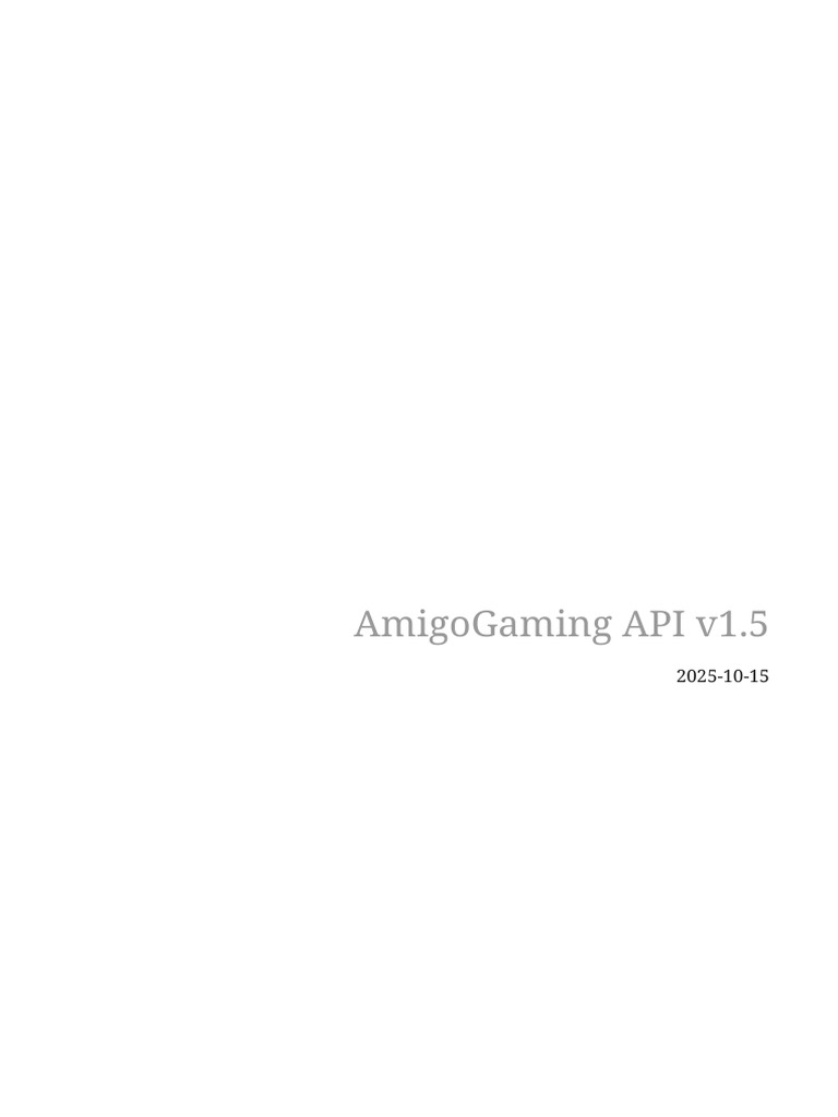 AmigoGaming API Documentation v1.5 | PDF | String (Computer Science ...