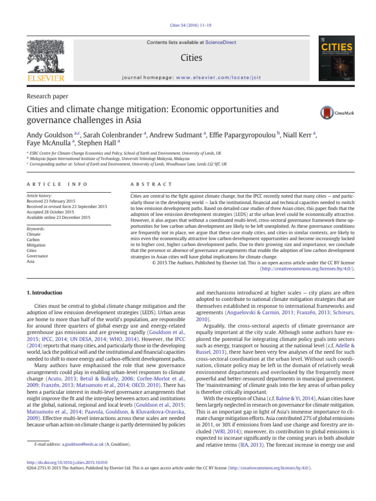 Andy Gouldson (2016) | PDF | Climate Change Mitigation | Emission Intensity