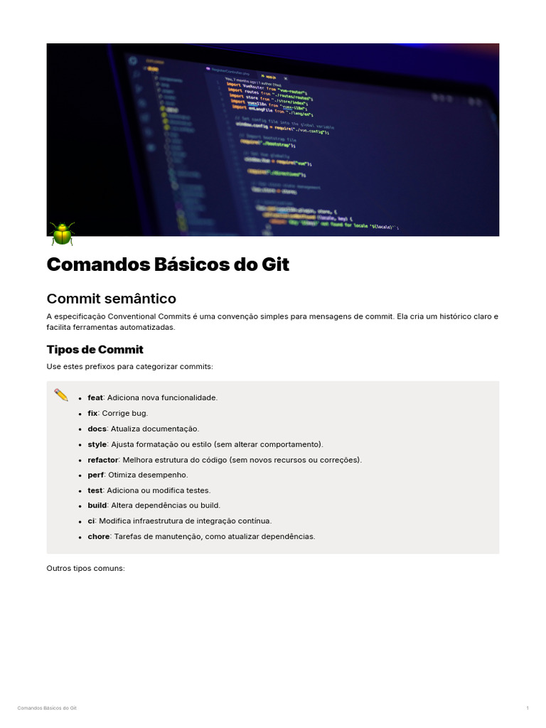 Comandos Essenciais do Git e Commits | PDF | Informática | Programas