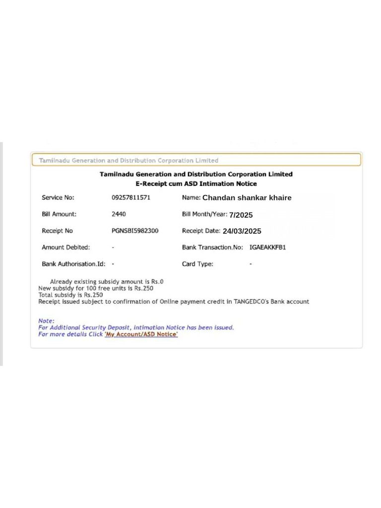 Chandan EB Bill | PDF