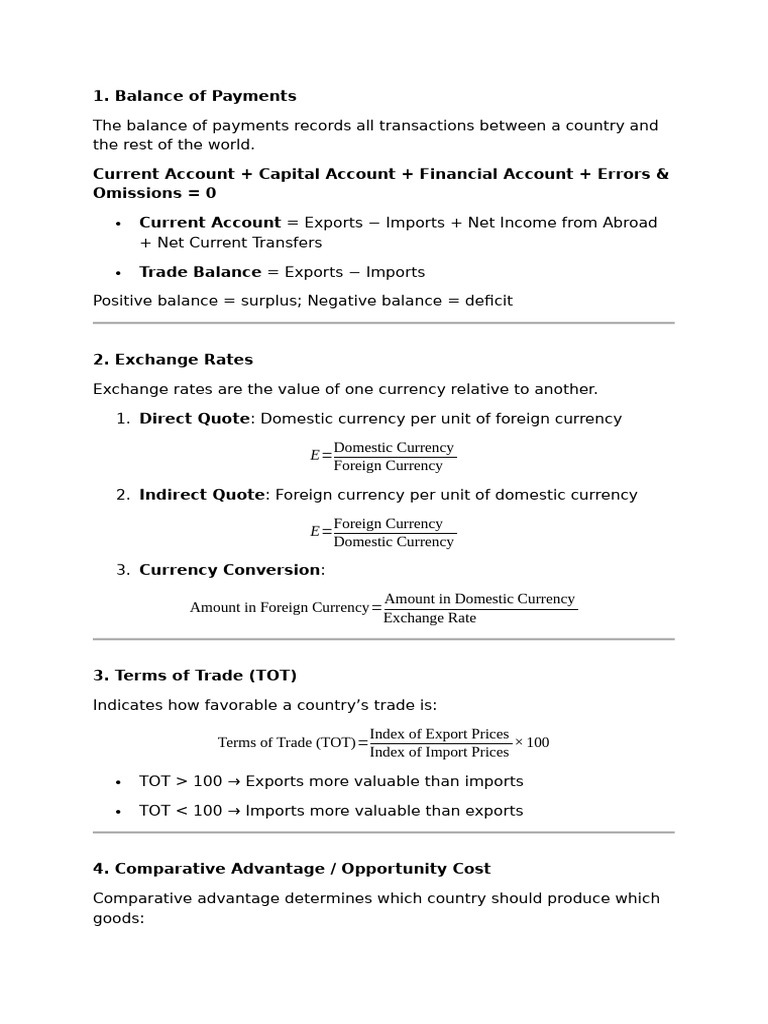 International Economics Key Concepts | PDF | Exchange Rate | Economics
