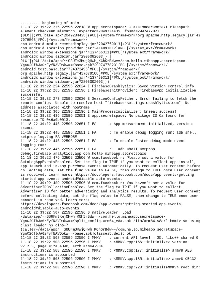 Com - Hello.miheapp - Secretspace Logcat | PDF | Computer Engineering ...