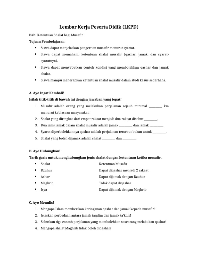 Ketentuan Shalat Musafir dan Qashar | PDF