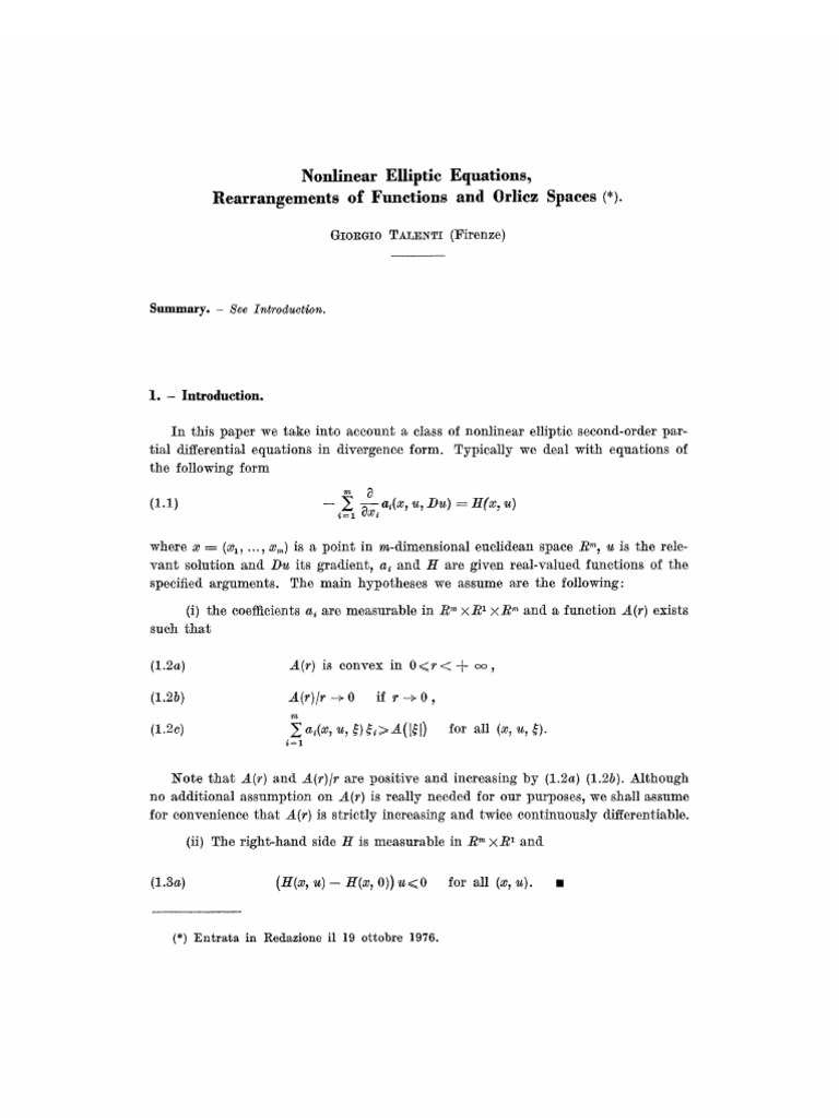 Nonlinear Elliptic Equations Analysis | PDF | Distribution (Mathematics ...
