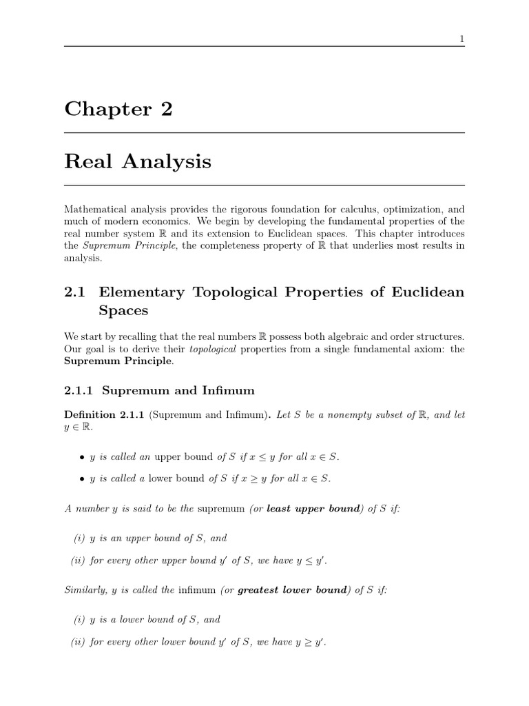 Chapter 2 - Real Analysis | PDF | Limit (Mathematics) | Mathematical ...