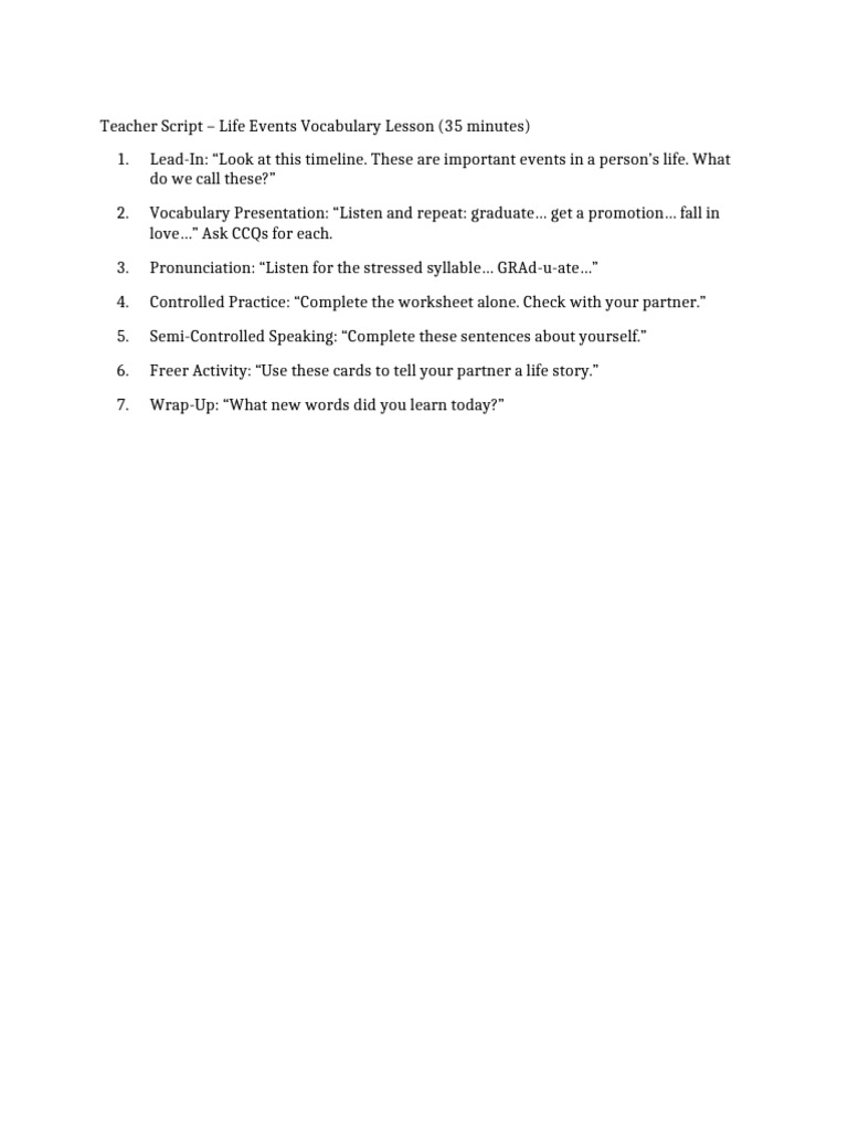 Final Teacher Script | PDF