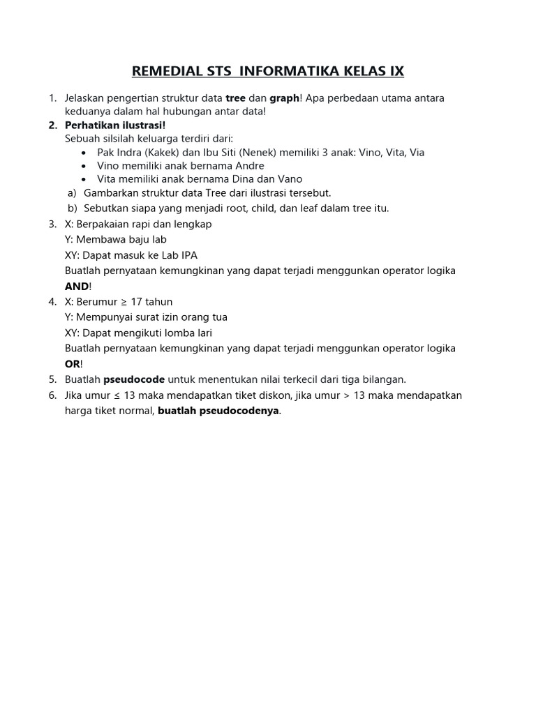 Struktur Data Tree dan Graph dalam Informatika | PDF