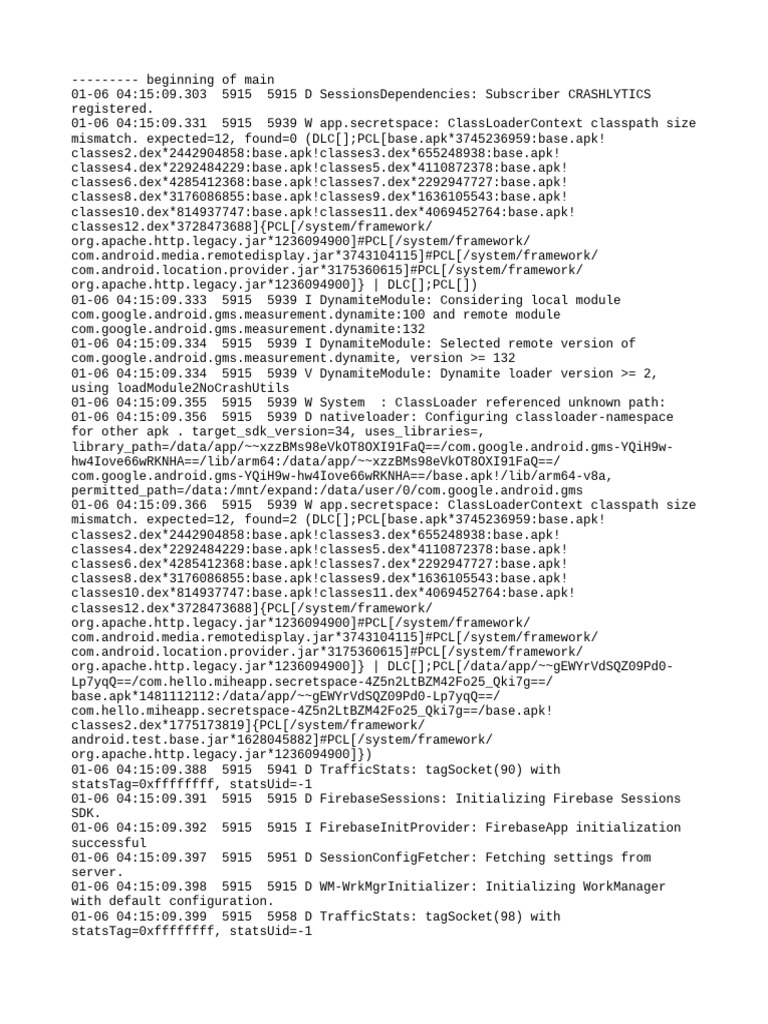 Com - Hello.miheapp - Secretspace Logcat | PDF | Computer File ...