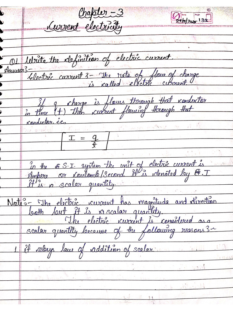 Class 12th Physics Chapter 3 Current Electricity..!! | PDF