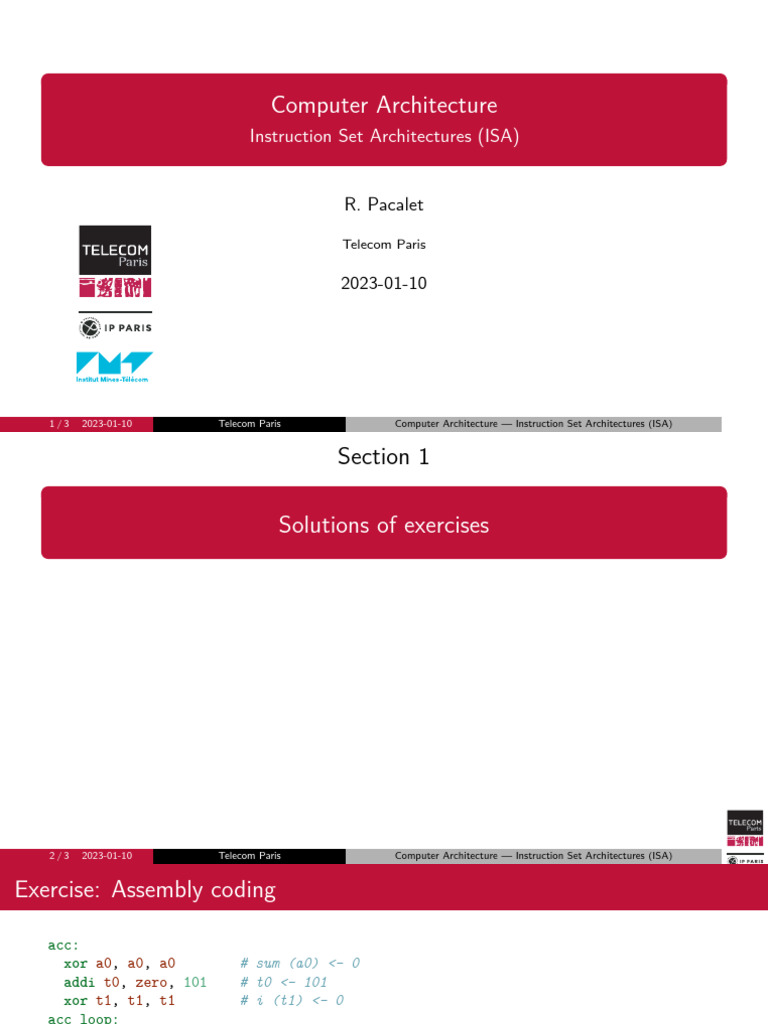 ISA Assembly Coding Solutions | PDF