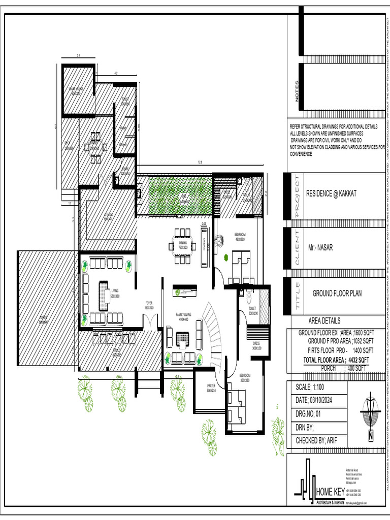 Ground Floor Plan for Residence Kakkat | PDF | Interior Design | Home