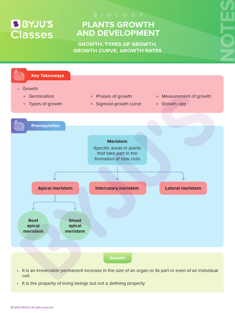 Plants Growth and Development: Growth, Types of Growth, Growth Curve ...