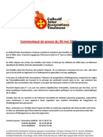 Communiqué de Presse Du Collectif Inter Associations Toulouse Du 30 Mai 2012