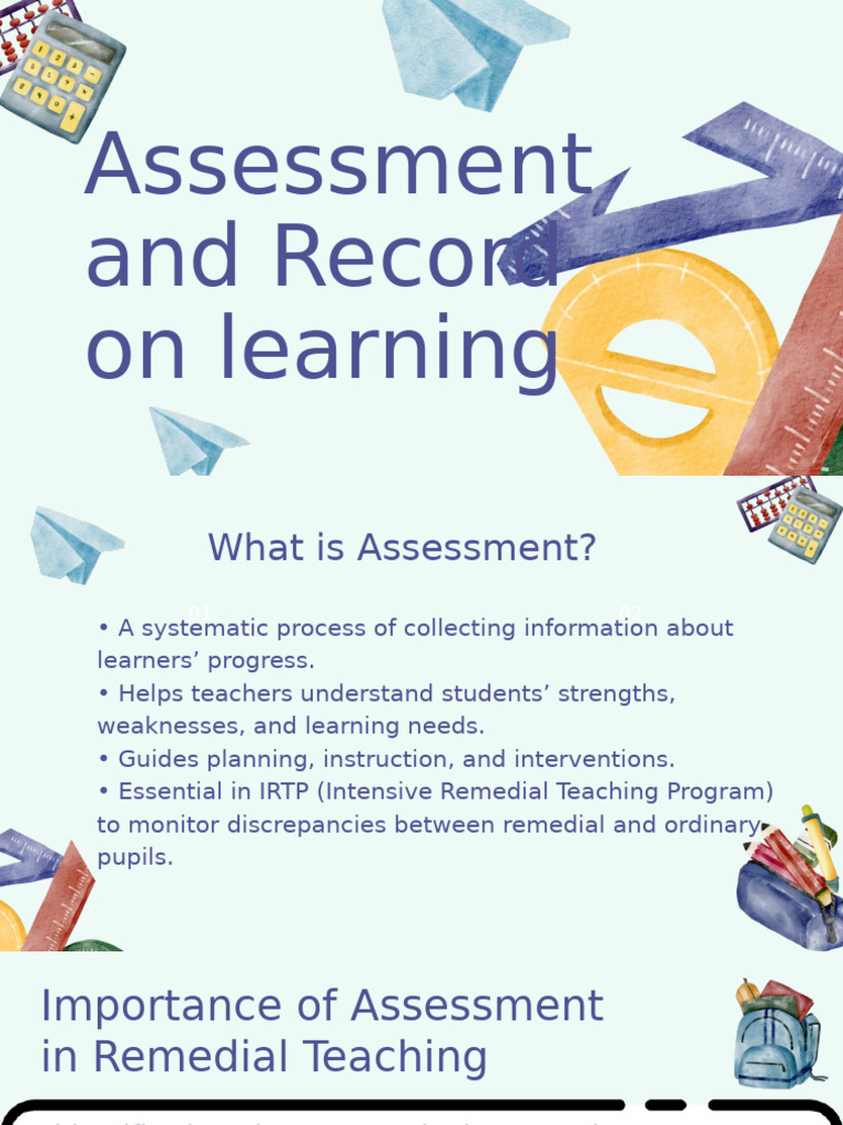 Importance of Assessment in Remedial Teaching | PDF | Educational ...