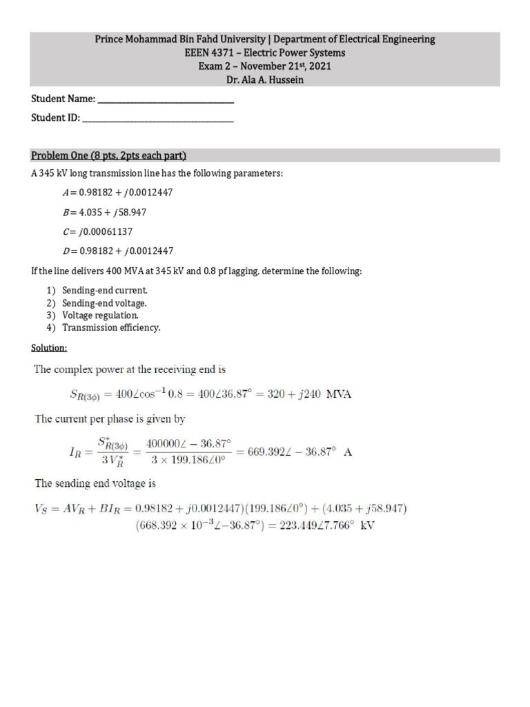 Exam 2 Solutions | PDF