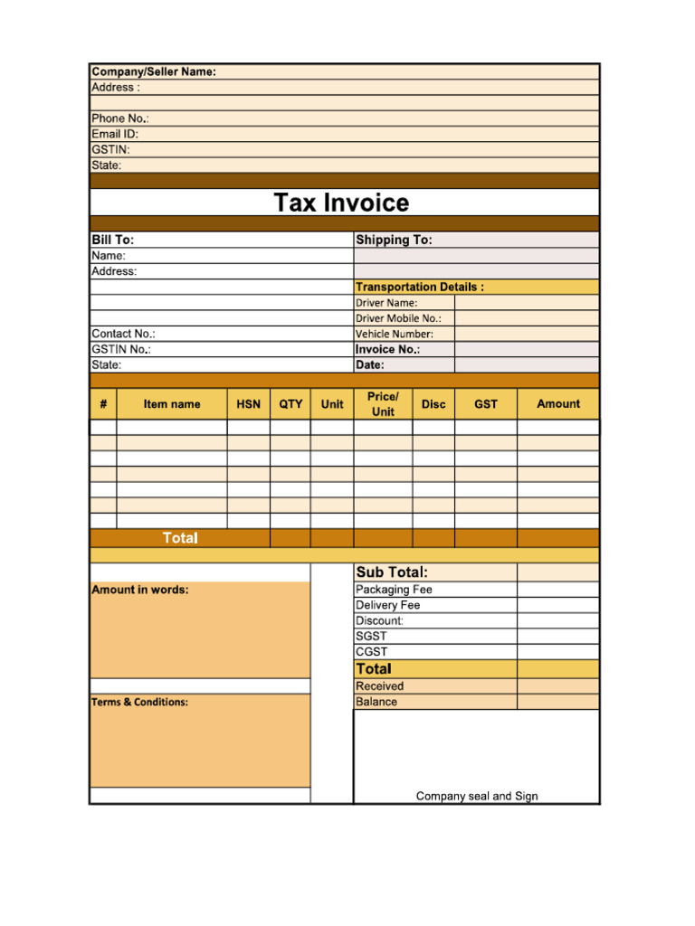 Transport Invoice Format 02 | PDF